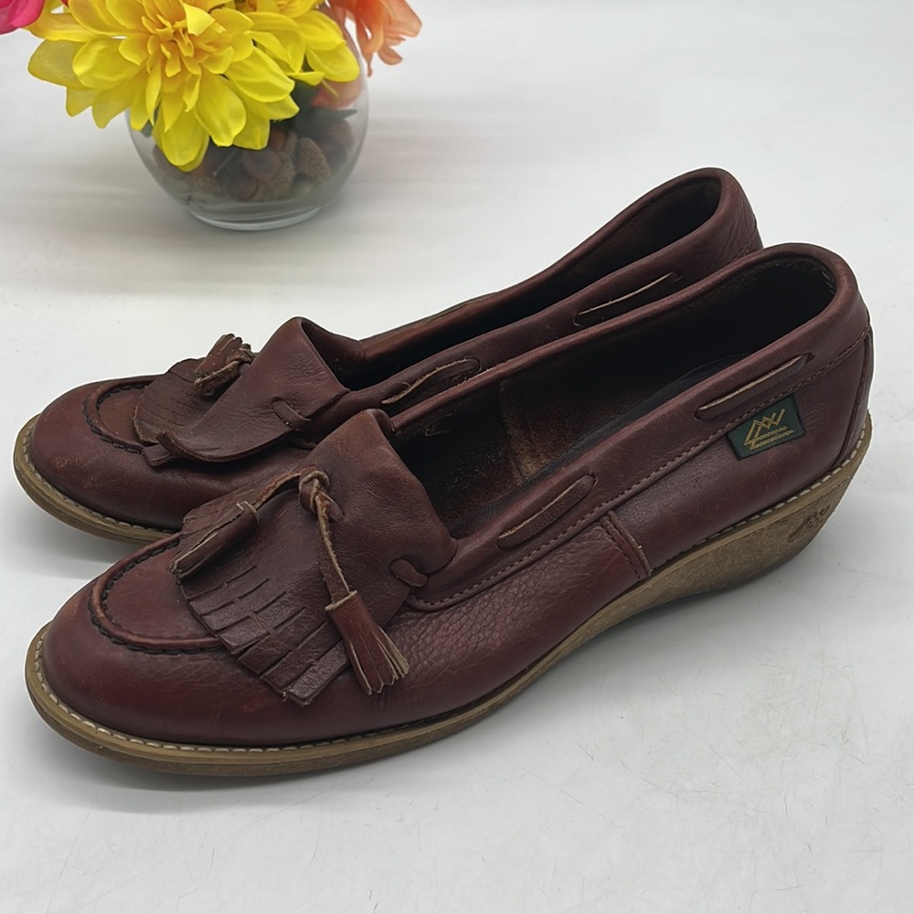Maine Woods Vintage Leather Tassel Loafers Size 10 MCL3524E